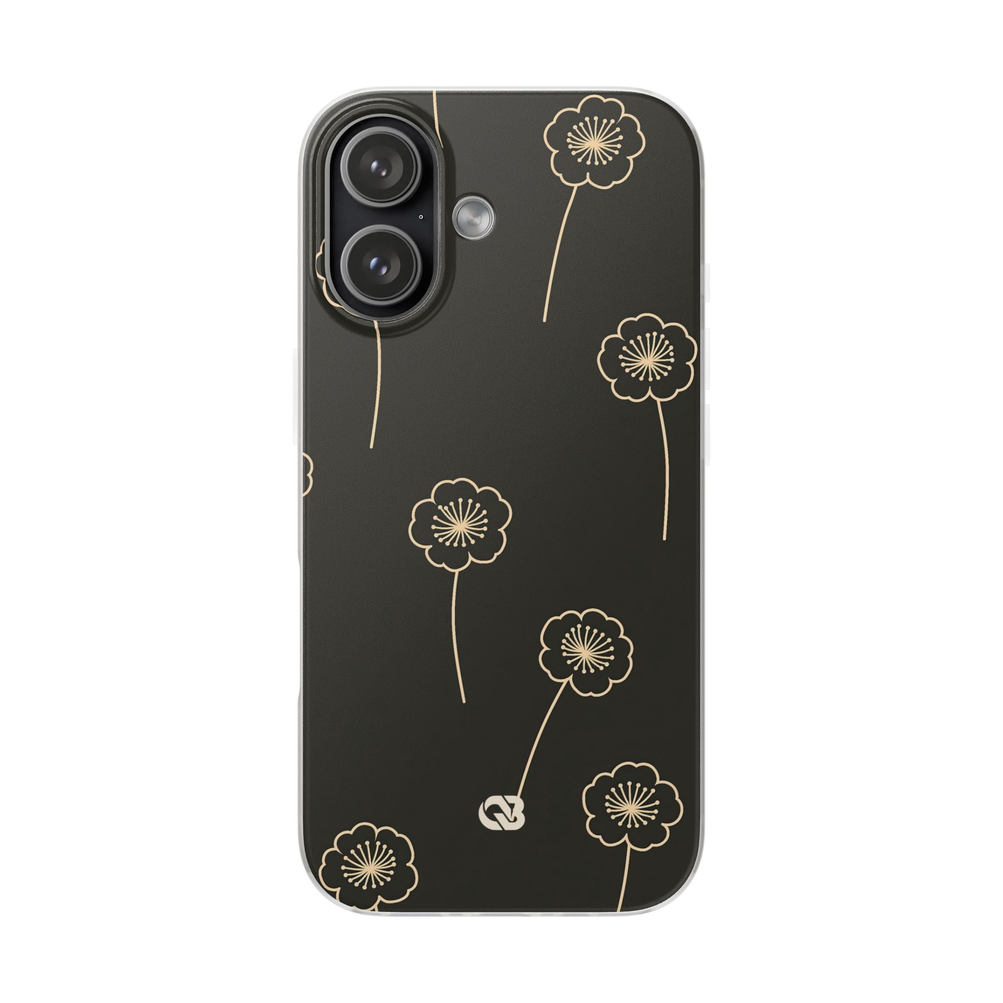 Black Lite Phone Case for iPhone - Obsidian Sand Petals