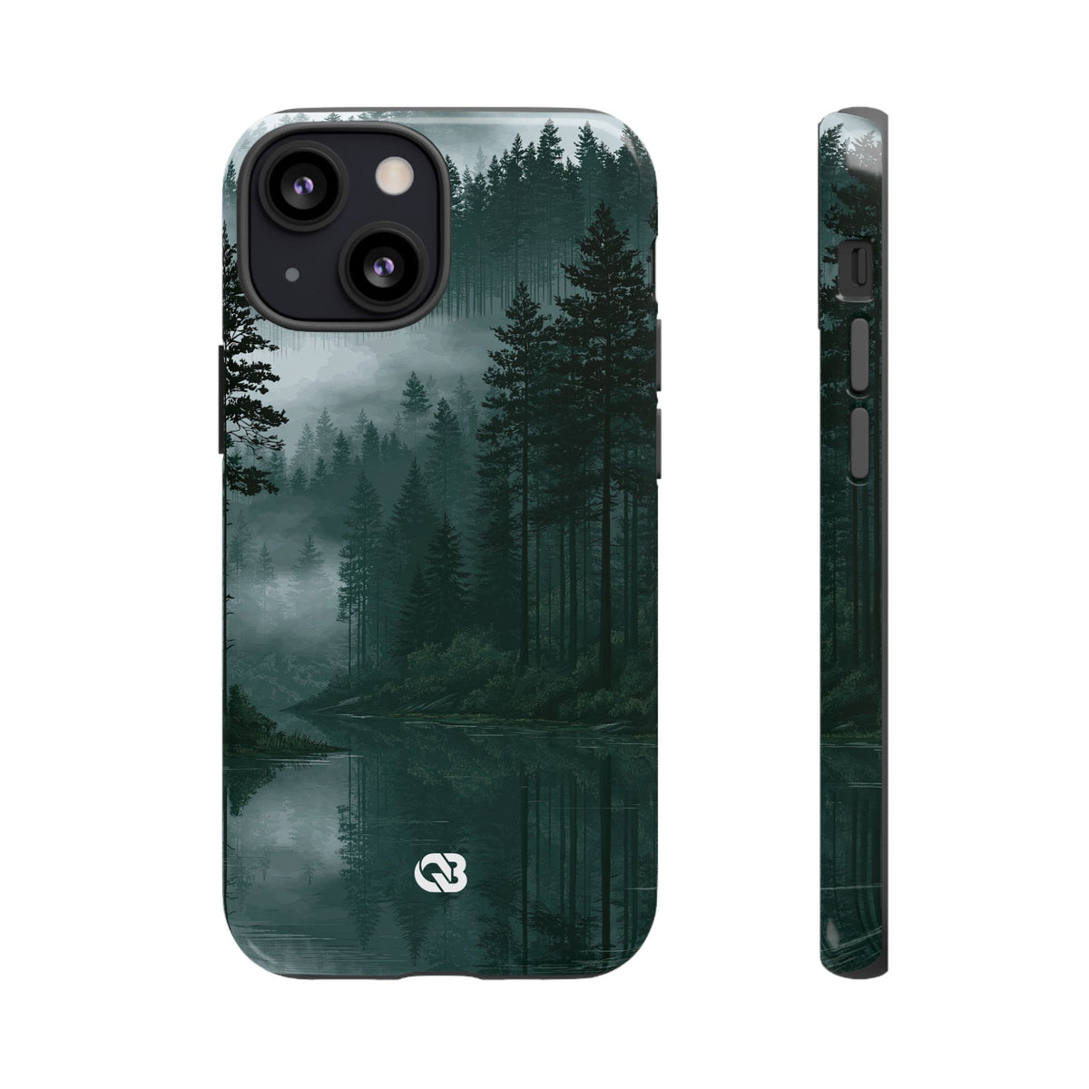 Misty Pine Reflections · Tough Phone Case for iPhone · Green