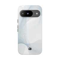 White Tough Phone Case for Google Pixel - Arctic Line Current