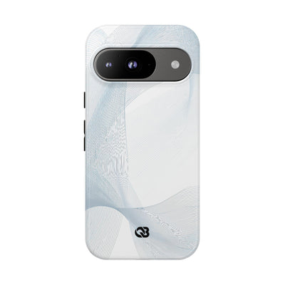 White Tough Phone Case for Google Pixel - Arctic Line Current