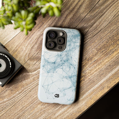 Blue Tough Phone Case for iPhone - Glacial Neural Web