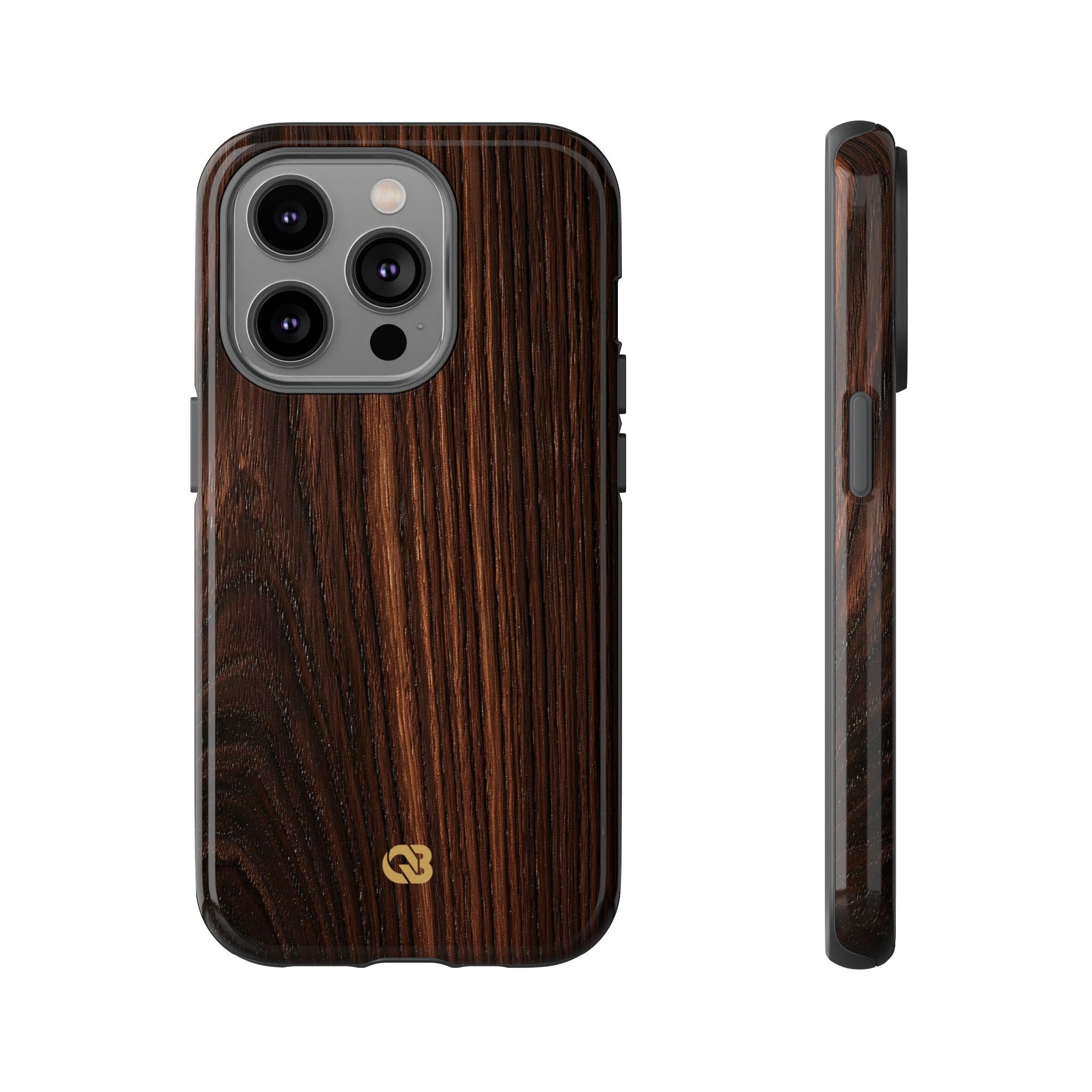 Brown Tough Phone Case for iPhone - Burnished Mahogany Grain