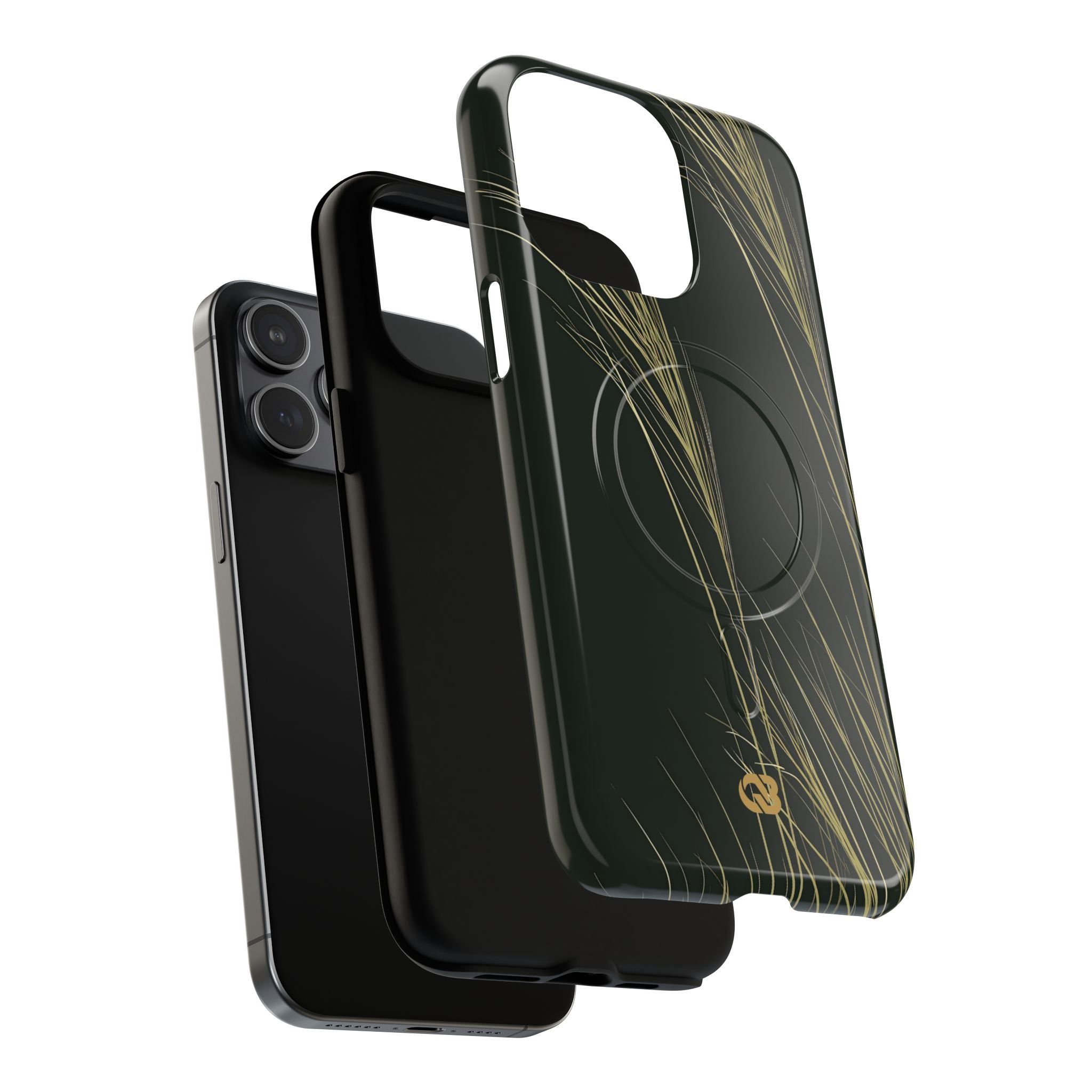 Green Tough 2.0 Magsafe Phone Case for iPhone - Midnight Gilded Grass