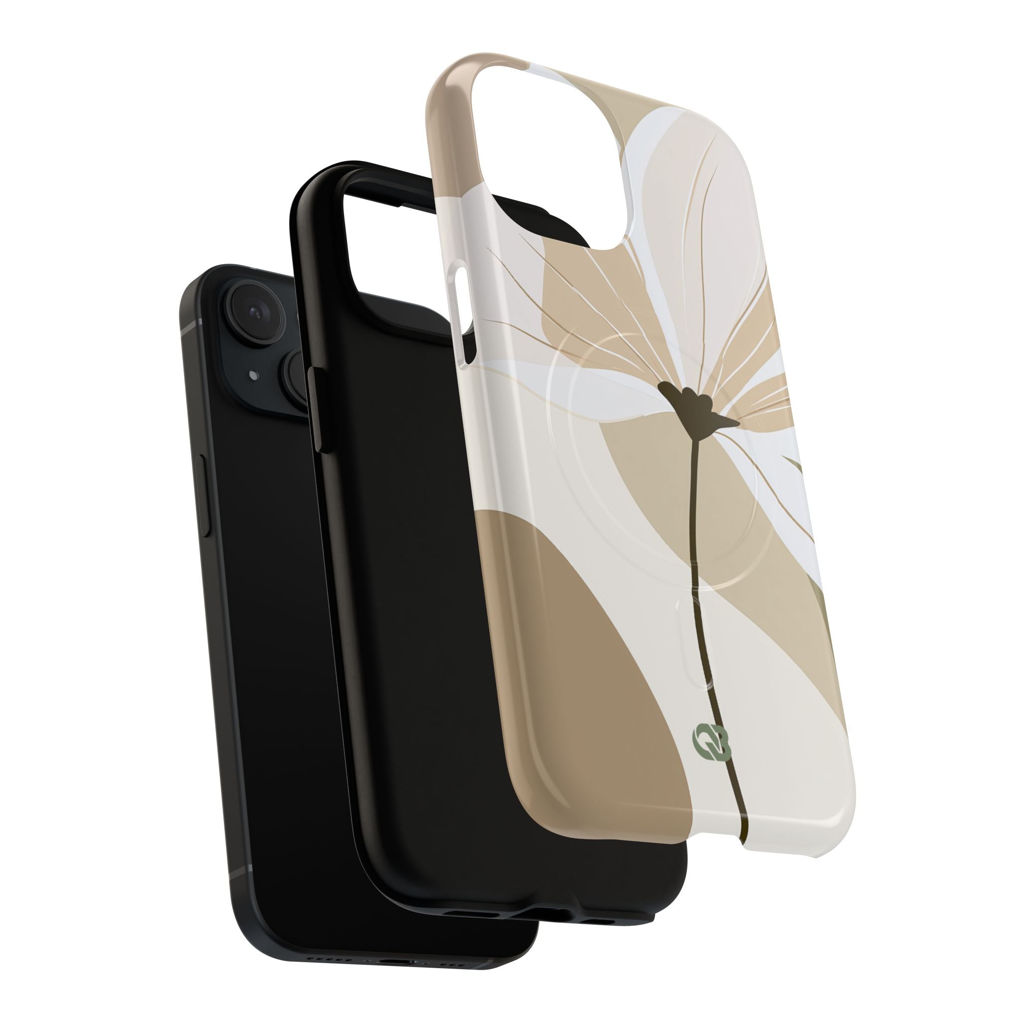 Beige Tough 2.0 Magsafe Phone Case for iPhone - Sage Linen Magnolia