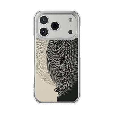 Beige Impact MagSafe Phone Case for iPhone - Obsidian Cream Plume