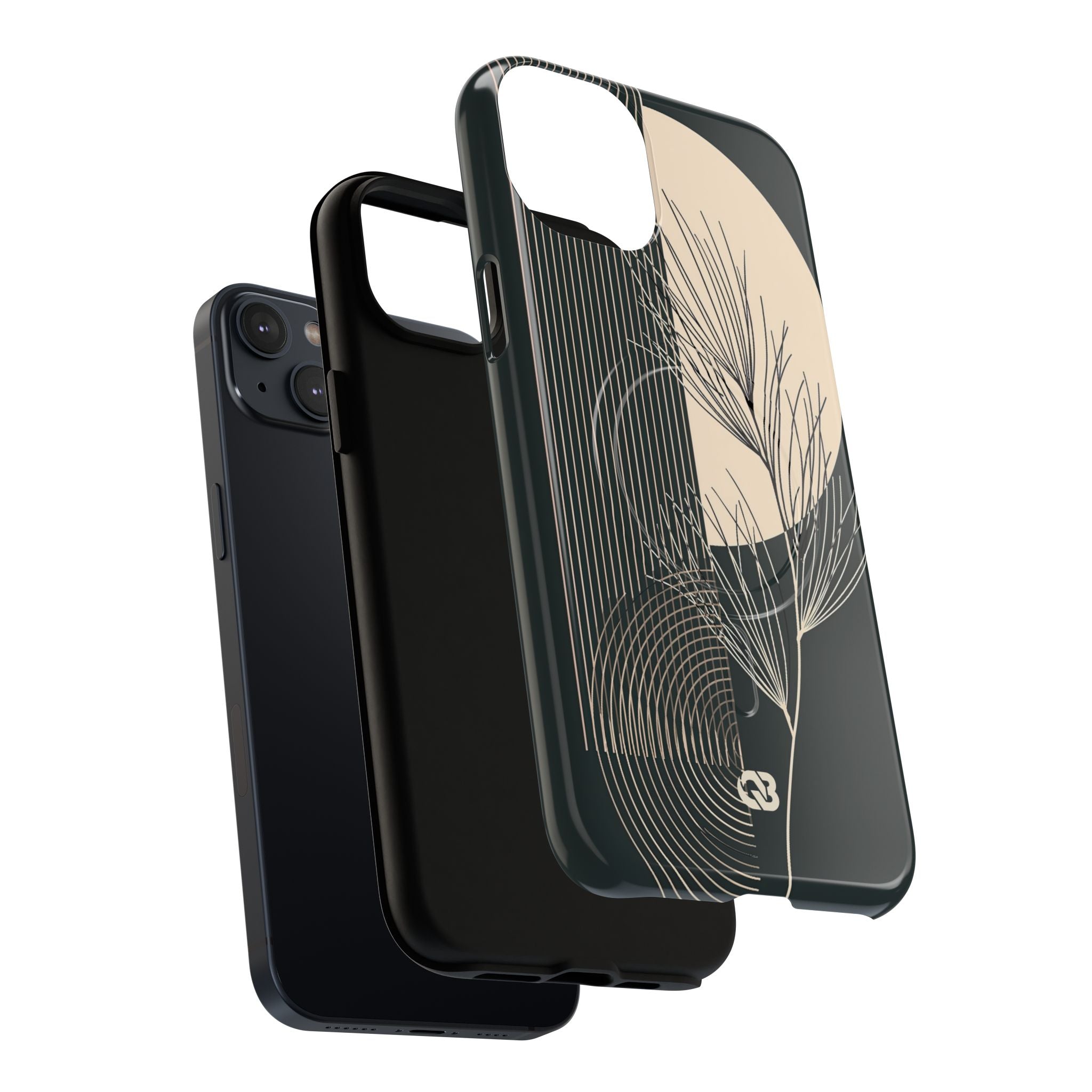 Black Tough 2.0 Magsafe Phone Case for iPhone - Obsidian Sand Willow