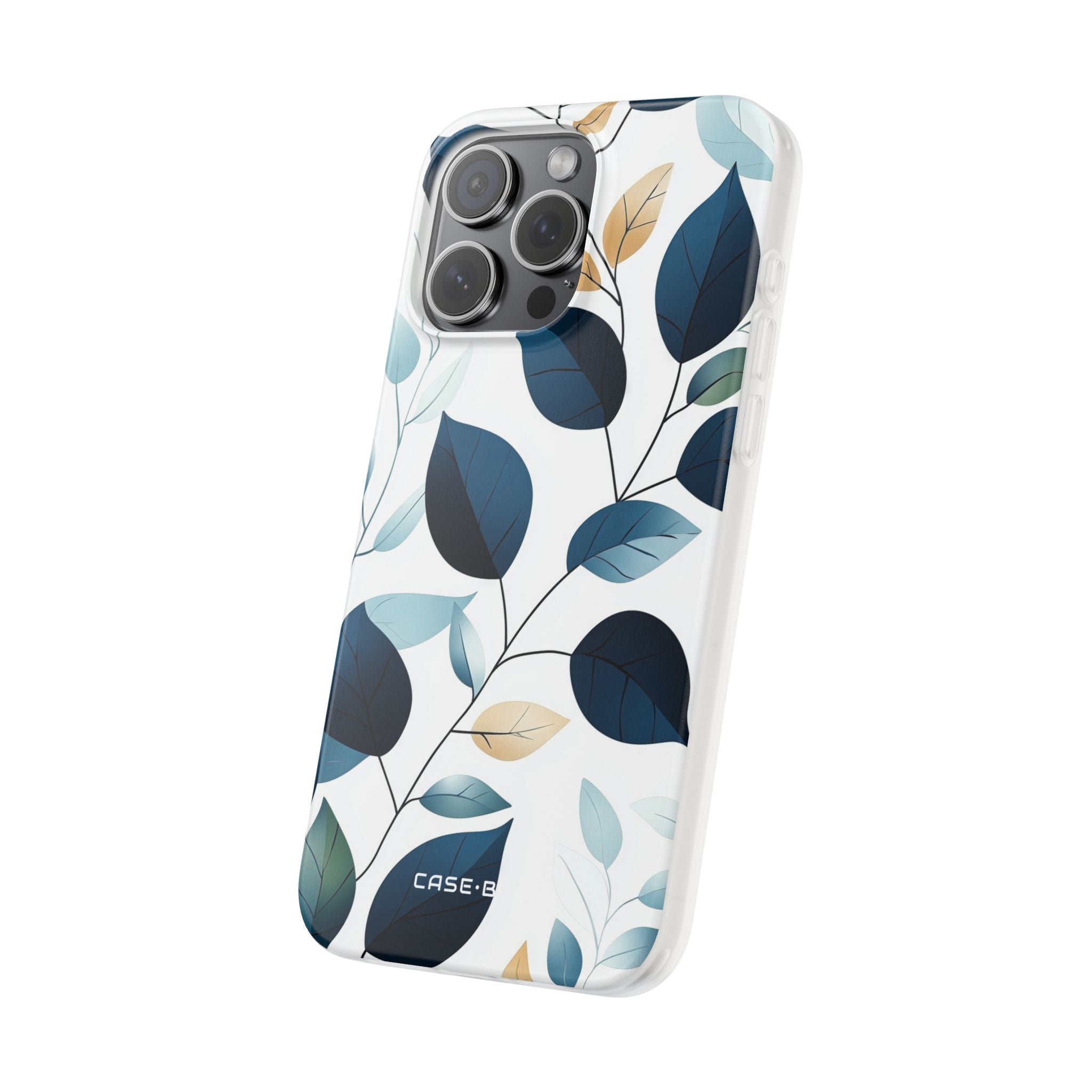 Navy Leaf Veins iPhone 15 Pro Max Case - Soft