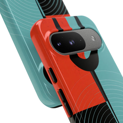 Teal Tough Phone Case for Google Pixel - Sonic Static Split