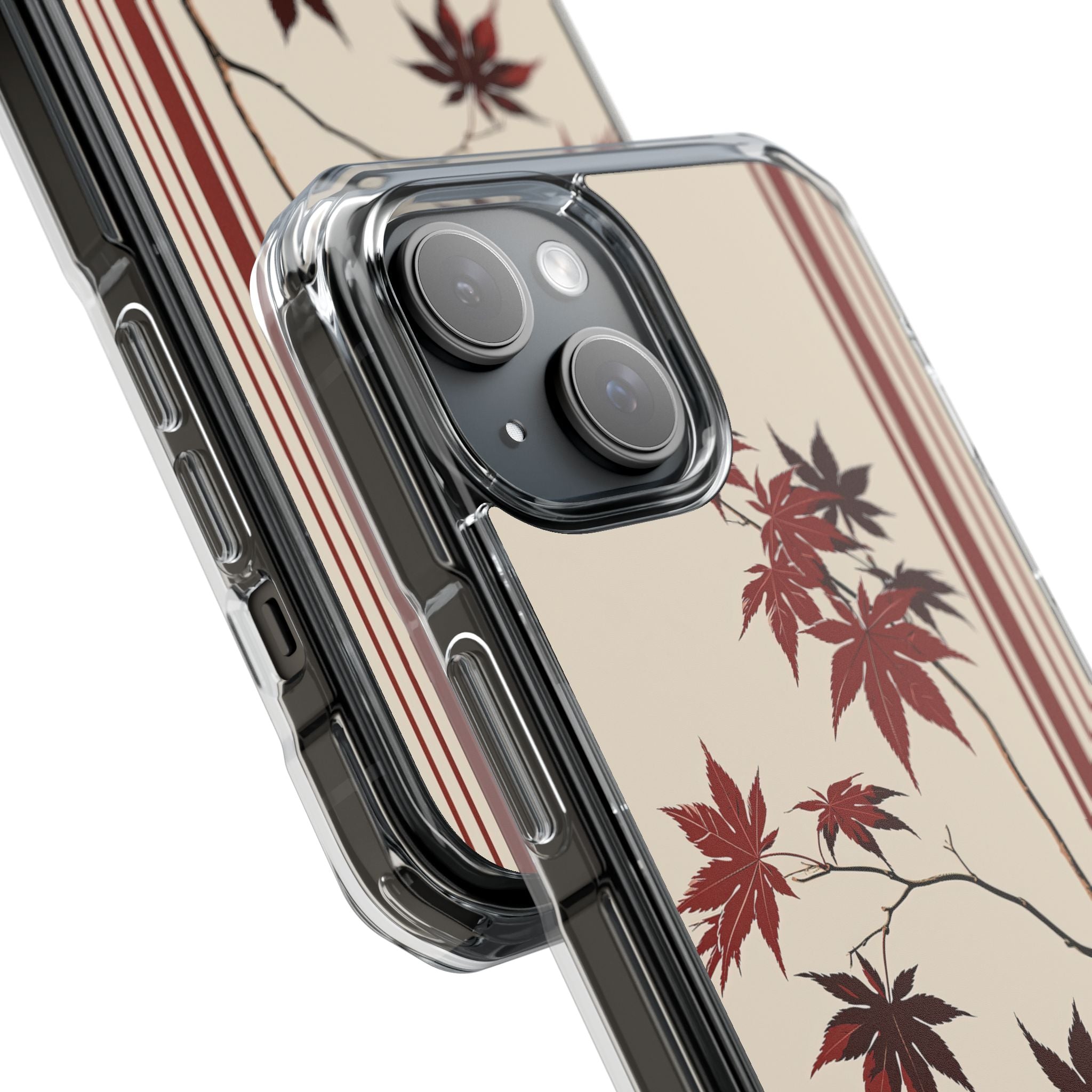 Red Impact MagSafe Phone Case for iPhone - Crimson Momiji Stripe