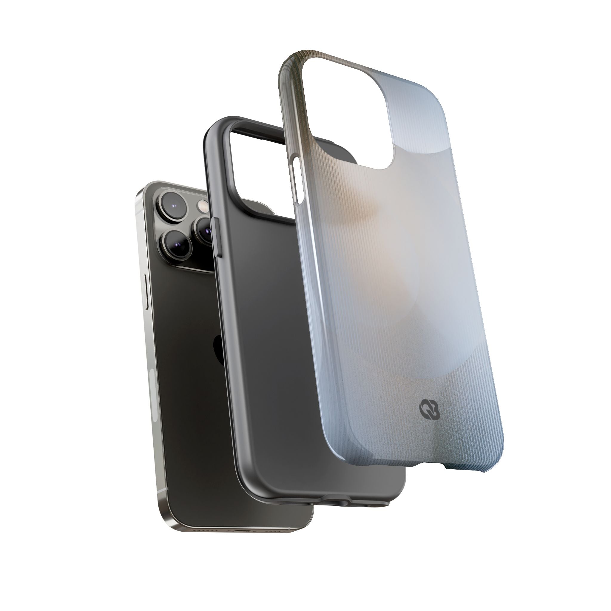 White Tough Phone Case for iPhone - Frosted Ribbed Sphere