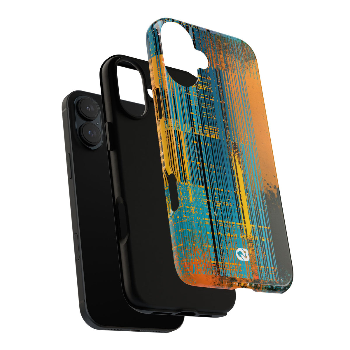 Cyber Glitch Stream · Tough Phone Case for iPhone · Teal
