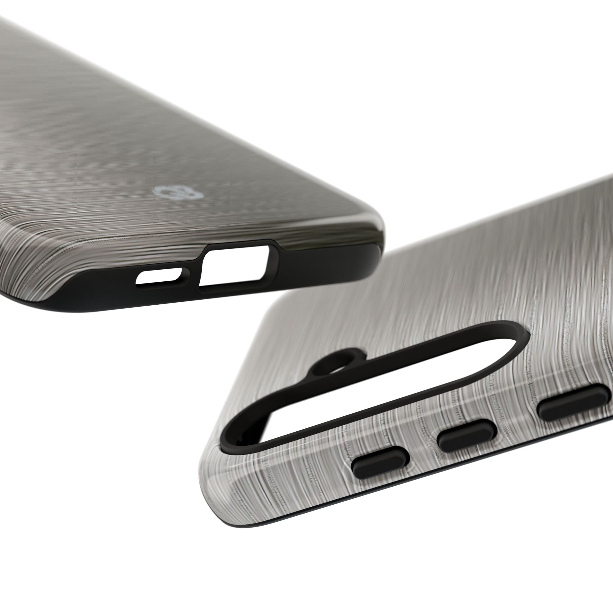 Grey Tough Phone Case for Samsung - Brushed Industrial Steel