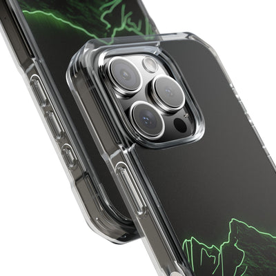 Nordic Mountain Contour · Clear Impact Magnetic Phone Case for iPhone · Black