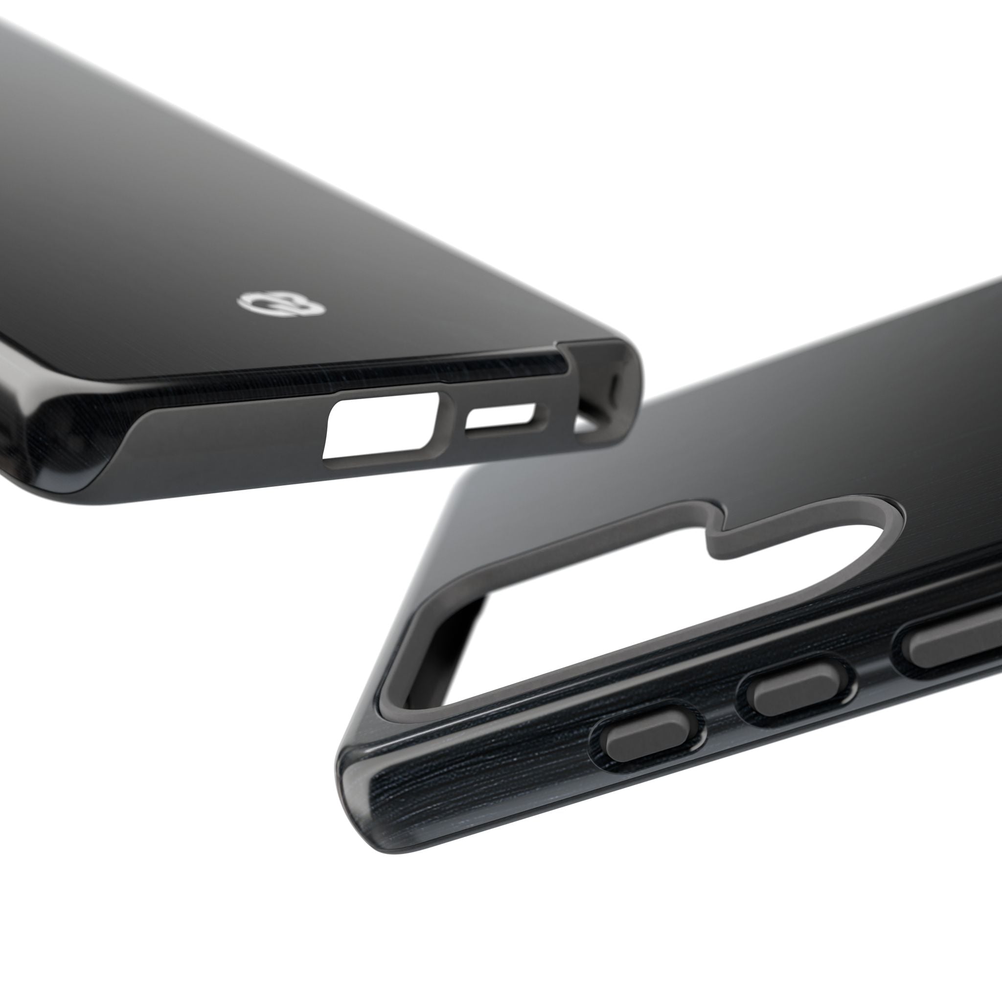 Black Tough Phone Case for Samsung - Midnight Brushed Grain