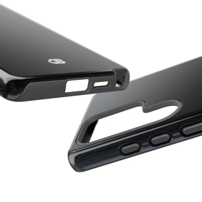Black Tough Phone Case for Samsung - Midnight Brushed Grain