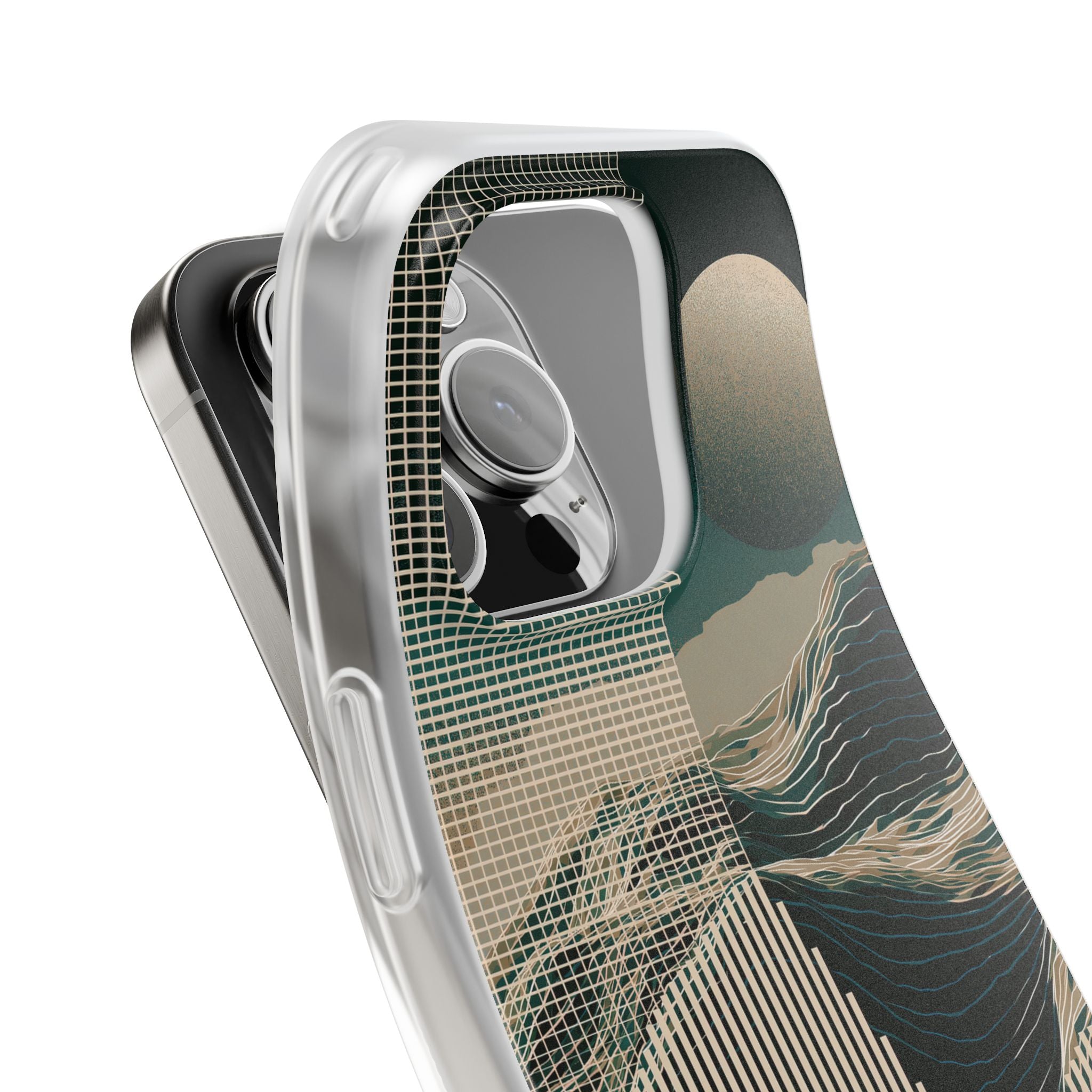 Green Lite Phone Case for iPhone - Lunar Moss Topography