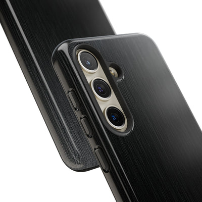 Black Tough Phone Case for Samsung - Brushed Obsidian Slate