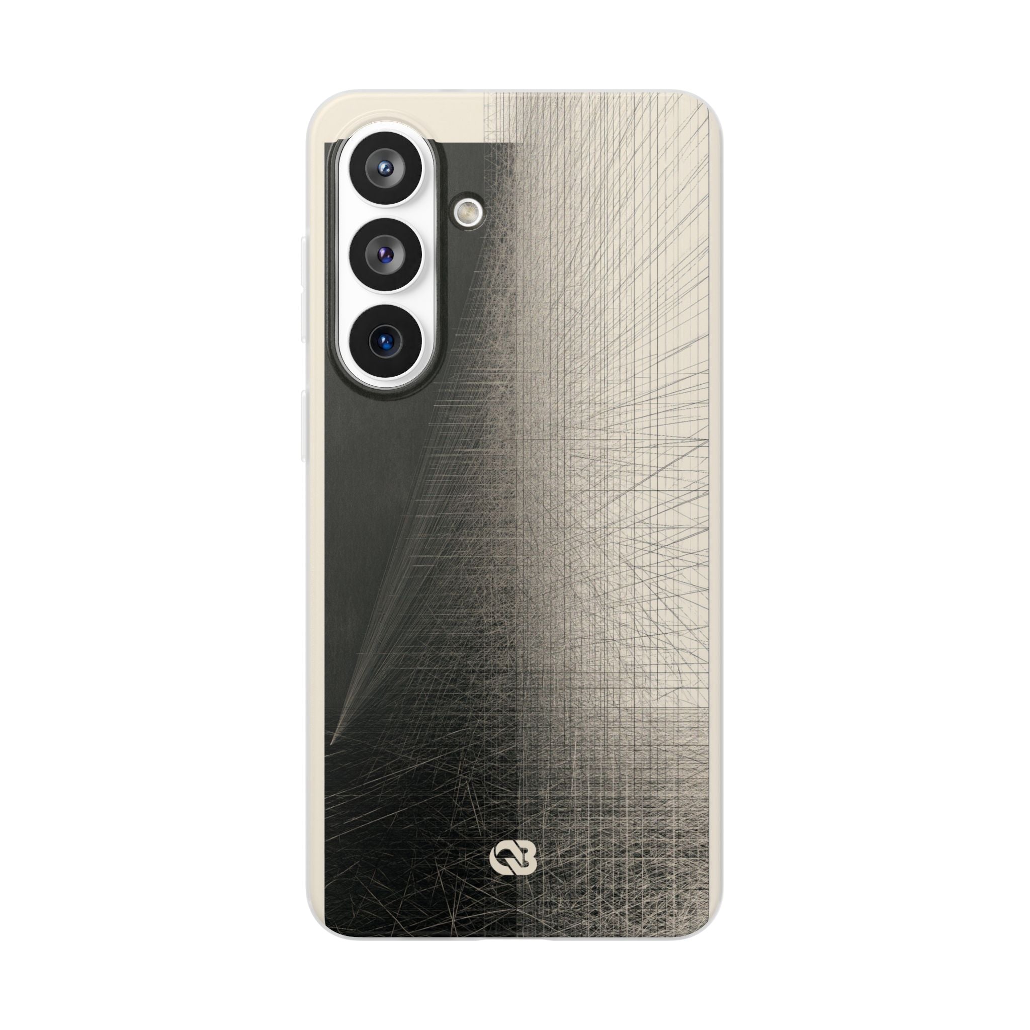 Beige Lite Phone Case for Samsung - Brutalist Graphite Grid