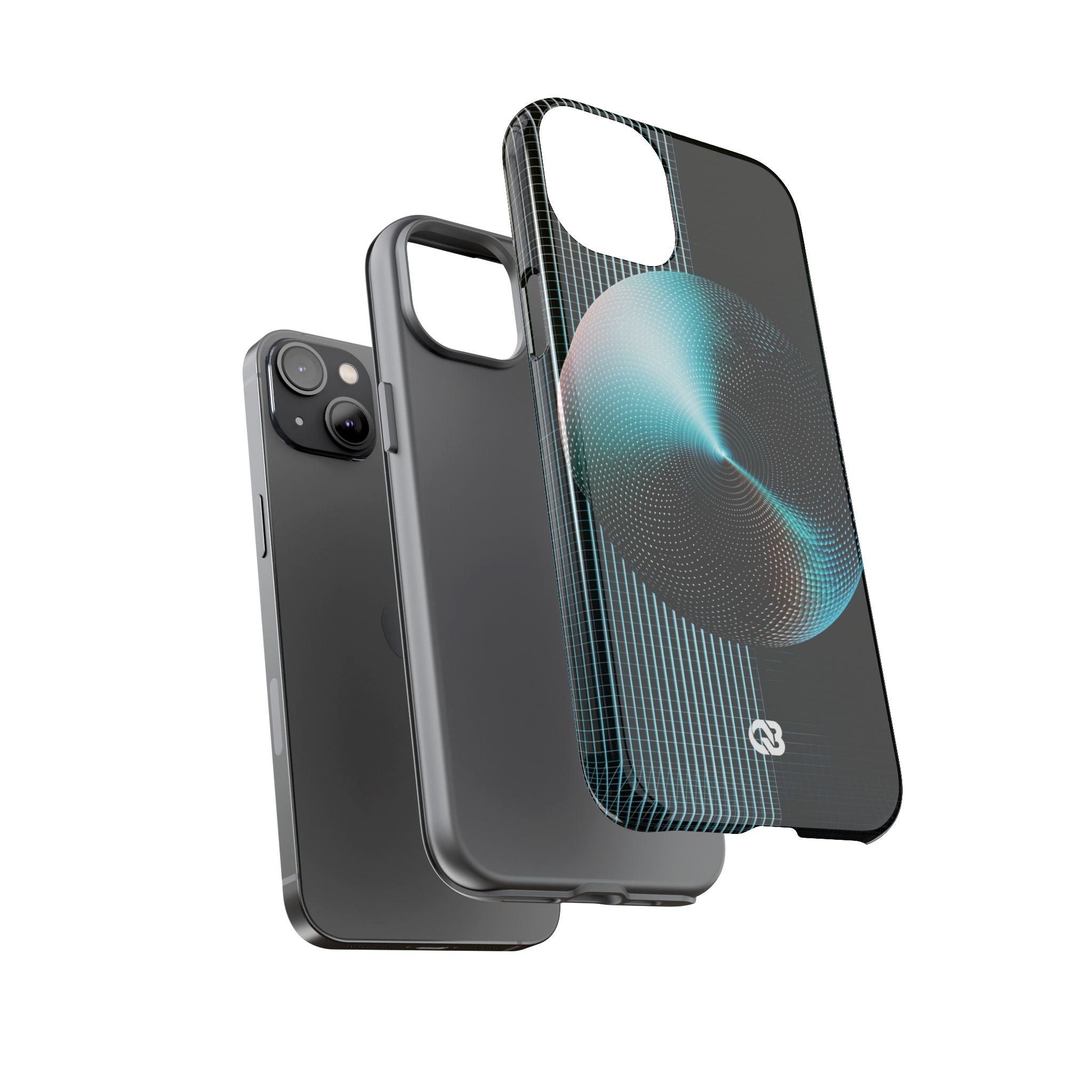 Blue Tough Phone Case for iPhone - Cyan Vector Sphere