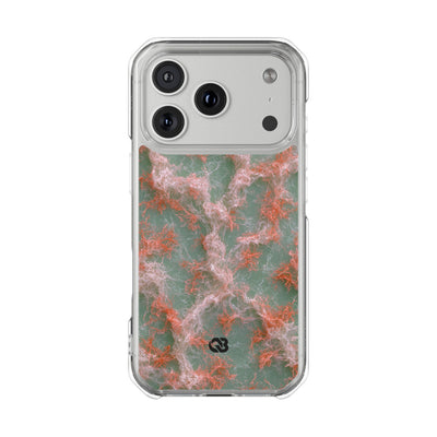 Coral Pixel Matrix · Clear Impact Magnetic Phone Case for iPhone · Green