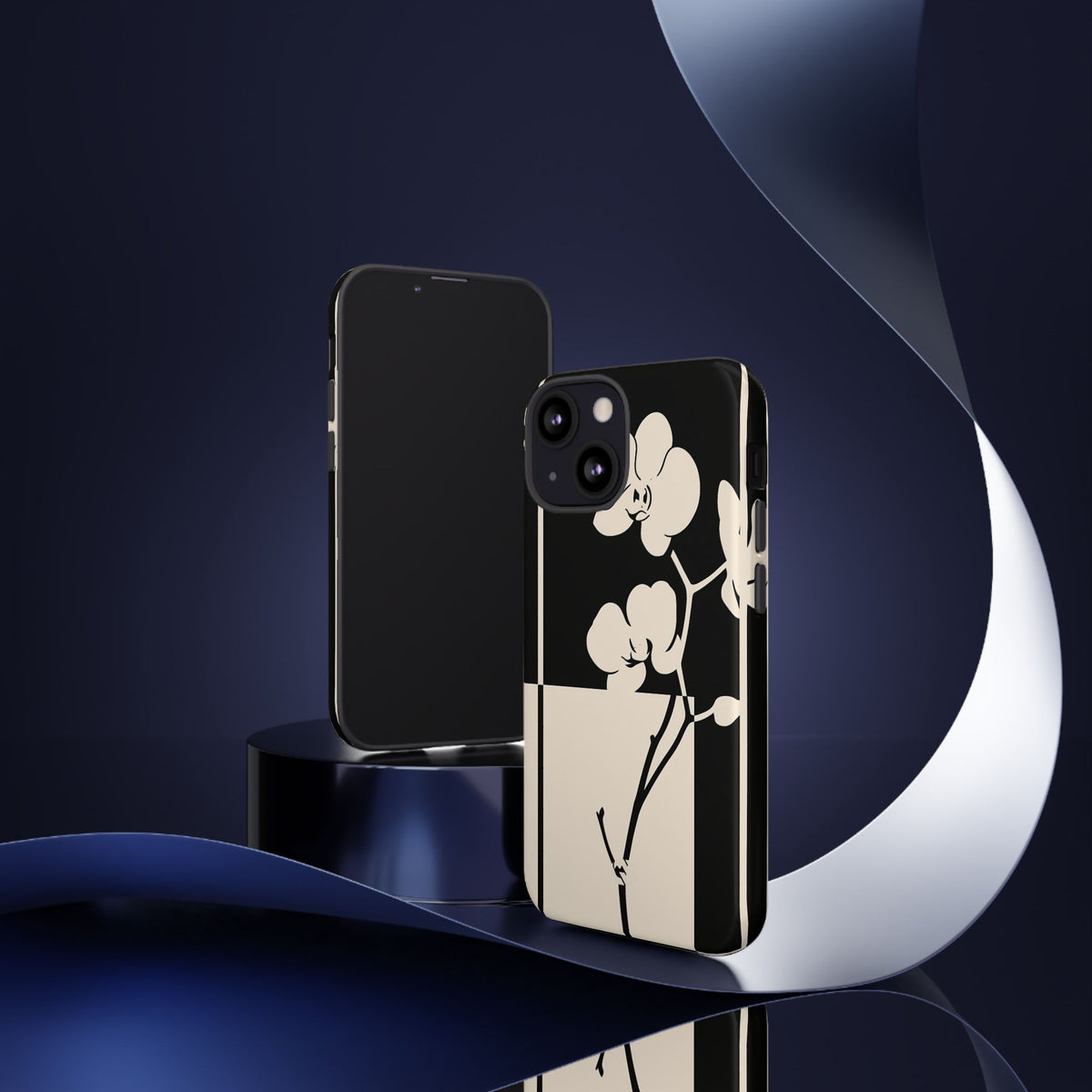 Geometric Orchid Bloom · Tough Phone Case for iPhone · Black