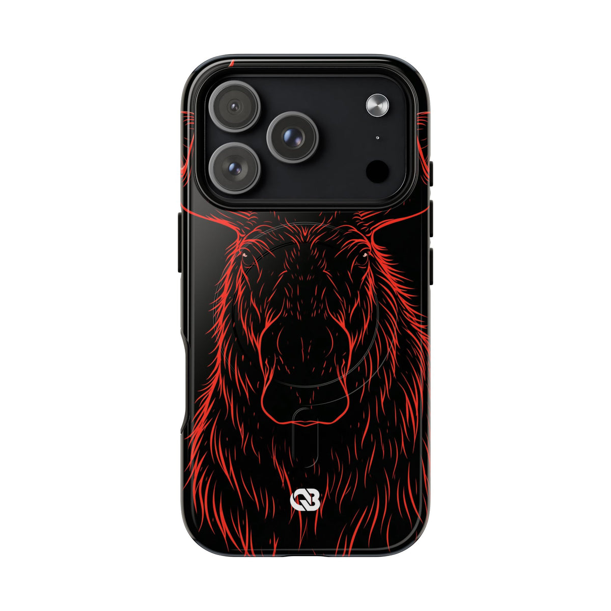 Crimson Horizon Moose · Tough 2.0 Magnetic Phone Case for iPhone · Black