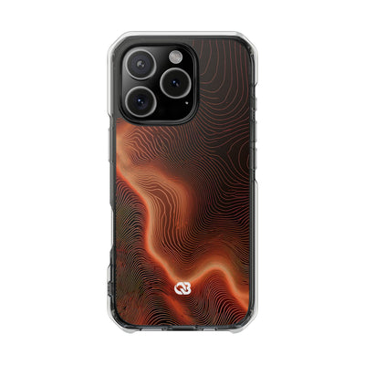 Caldera Ridge · Clear Impact Magnetic Phone Case for iPhone · Orange