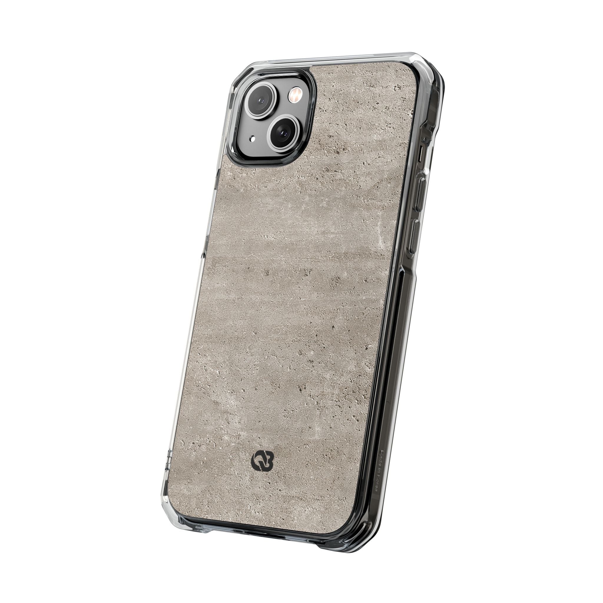 Grey Impact MagSafe Phone Case for iPhone - Brutalist Stone Grit