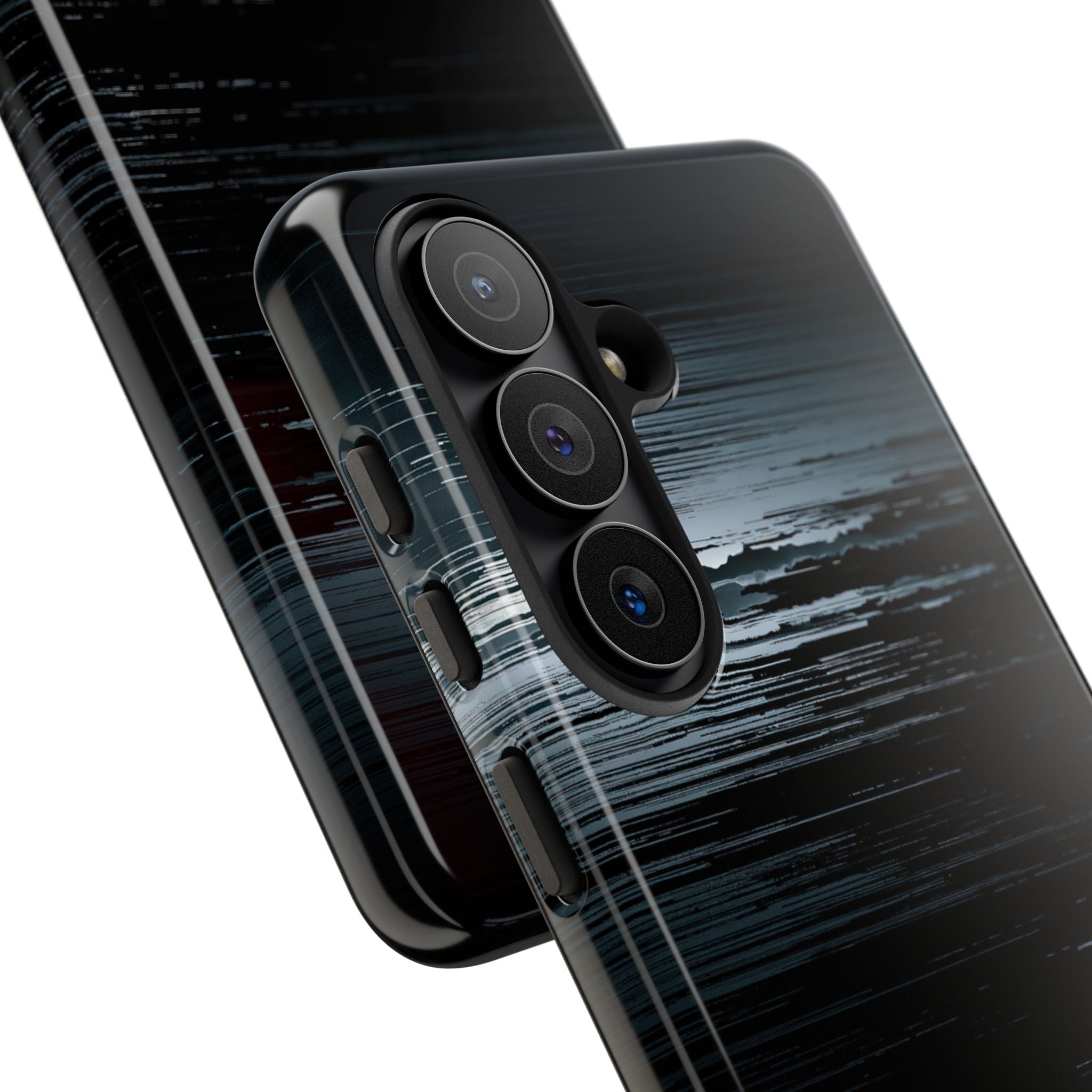 Black Tough Phone Case for Samsung - Frozen Signal Glitch