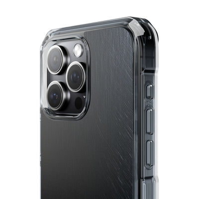 Black Impact MagSafe Phone Case for iPhone - Midnight Brushed Grain