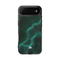 Teal Impact MagSafe Phone Case for iPhone - Neon Jade Contour