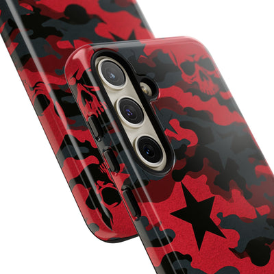 Crimson Skull Camo · Tough Phone Case for Samsung · Red