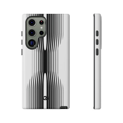 White Tough Phone Case for Samsung - Kinetic Mono Distortion