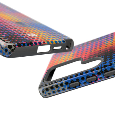 Chromatic Halftone Grid · Tough Phone Case for Samsung · Blue