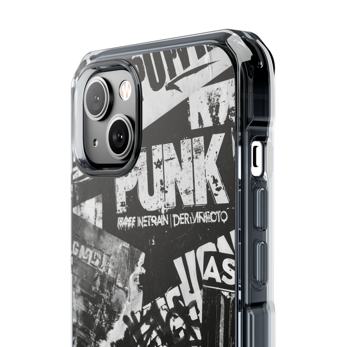 Underground Punk Collage · Clear Impact Magnetic Phone Case for iPhone · Black