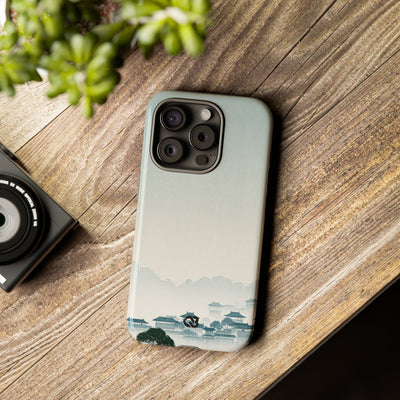 Blue Tough Phone Case for iPhone - Mist Valley Pagoda