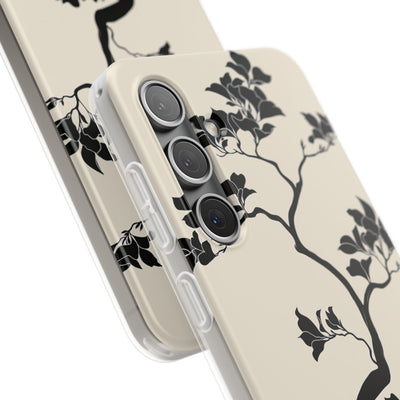 Beige Lite Phone Case for Samsung - Obsidian Bonsai Silhouette