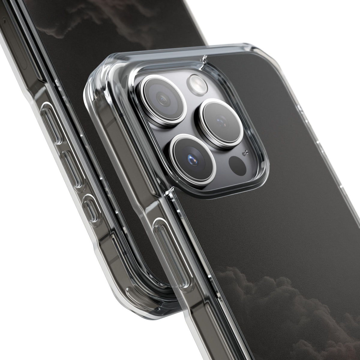 Crimson Fog Void · Clear Impact Magnetic Phone Case for iPhone ·  Black