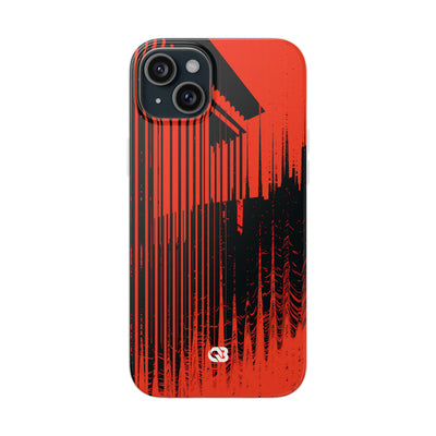 Red Lite Phone Case for iPhone - Crimson Brutalist Distortion