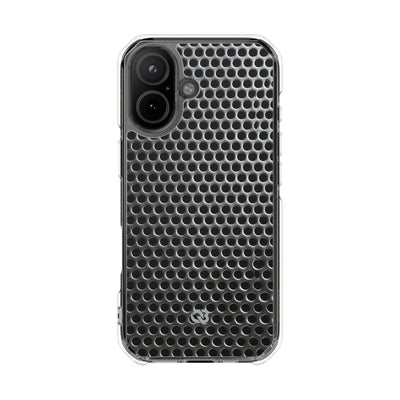 Silver Impact MagSafe Phone Case for iPhone - Brutalist Steel Mesh