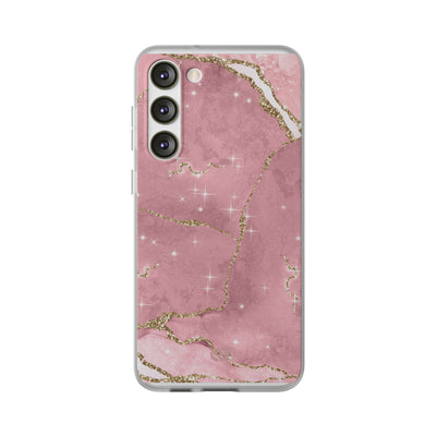Rose Sparkle Marble · Soft Phone Case for Samsung