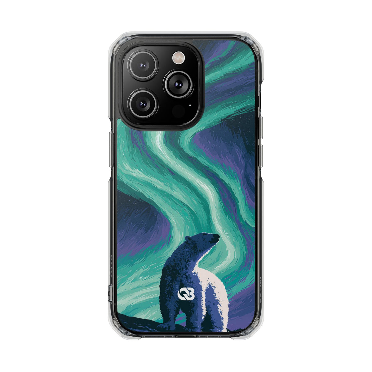 Arctic Aurora Bear · Clear Impact Magnetic Phone Case for iPhone · Teal