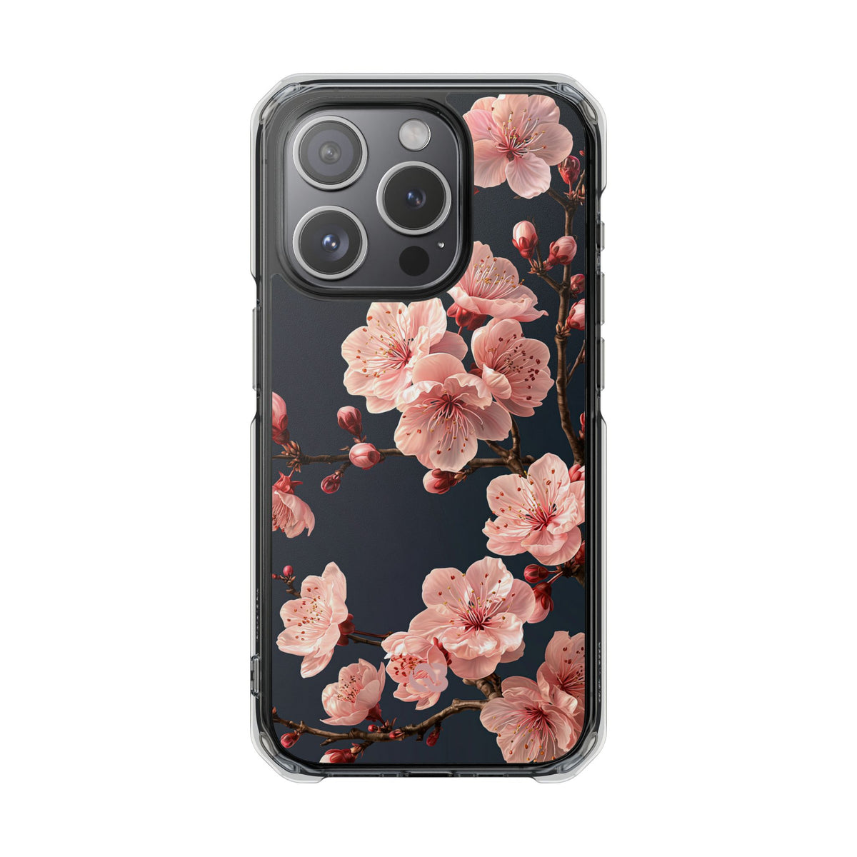Midnight Sakura Bloom · Clear Impact Magnetic Phone Case for iPhone · Pink