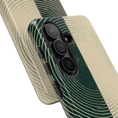 Green Tough Phone Case for Samsung - Evergreen Split Grain