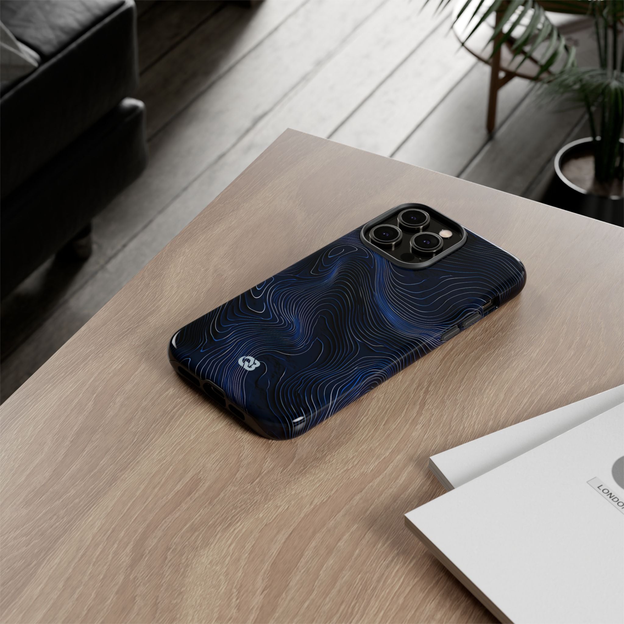 Blue Tough Phone Case for iPhone - Cobalt Contour Ridge