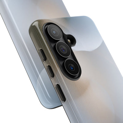 White Tough Phone Case for Samsung - Frosted Ribbed Sphere