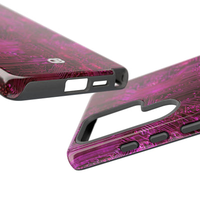 Magenta Circuit Trace · Tough Phone Case for Samsung · Pink