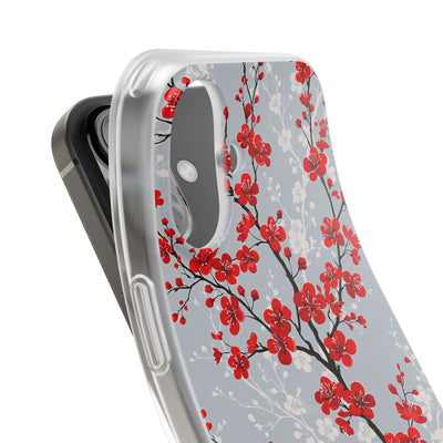 Grey Lite Phone Case for iPhone - Crimson Sakura Slate