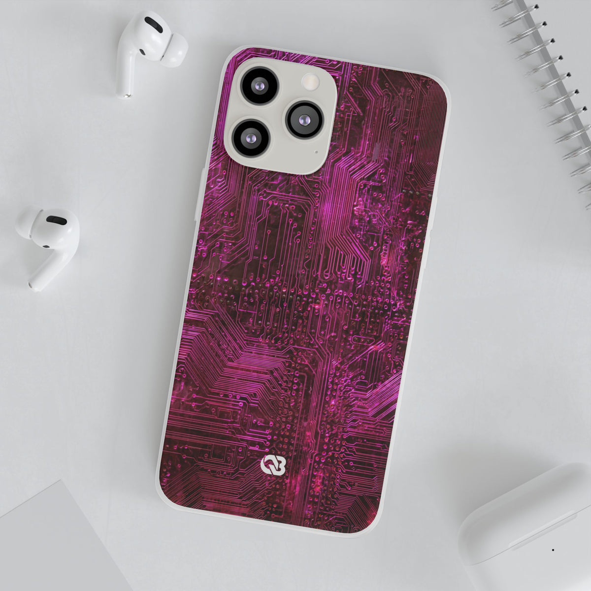 Magenta Circuit Trace · Lite Phone Case for iPhone ·  Pink