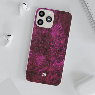 Magenta Circuit Trace · Lite Phone Case for iPhone ·  Pink